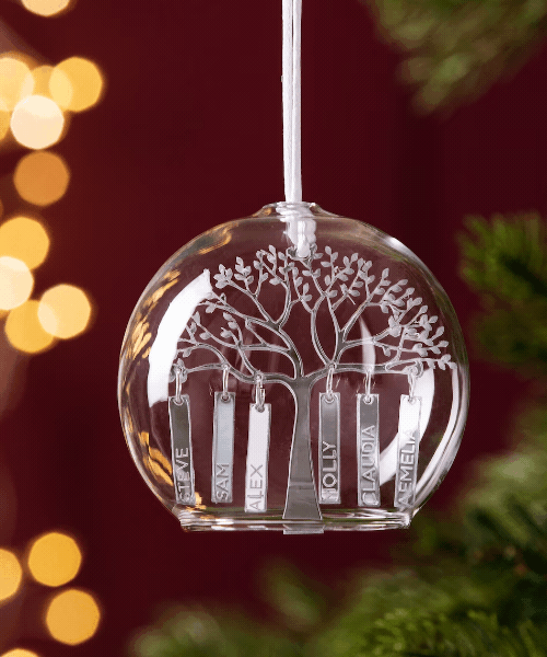Familienbaum Glas Kuppel Bauble